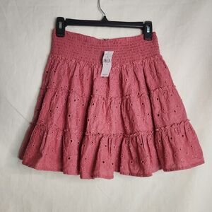 American Eagle Skirt Pink Tiered Eyelet.  Women's Mini Size S. Cottage Core